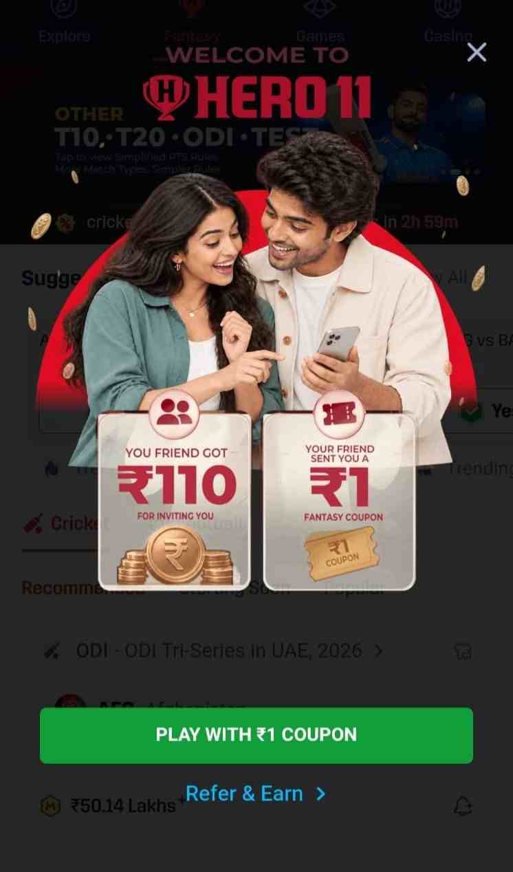 Hero11 refer and earn rewards dashboard